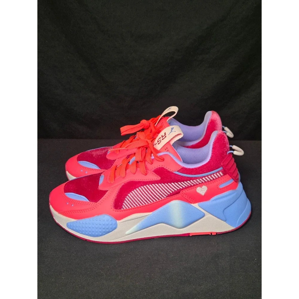 Puma RS-X Reinvent Neon Pink Blue‎ Velvet Heart Sneakers 387408-01 Womens 6